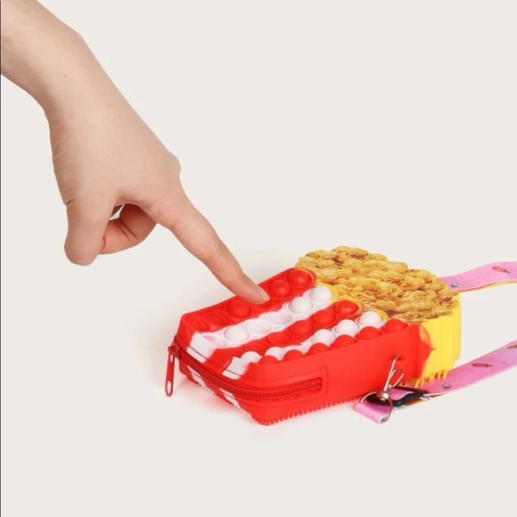 Girls mini crossbody bag popcorn simulation bubble push - Picture 6 of 8